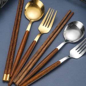 Portable Stainless Steel Cutlery Set Elegant, Durable & Travel-Friendly
