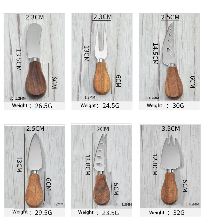 Featured image for '6-Piece Stainless Steel & Acacia Wood Cheese Knife Set The Perfect Gift for Cheese Lovers'