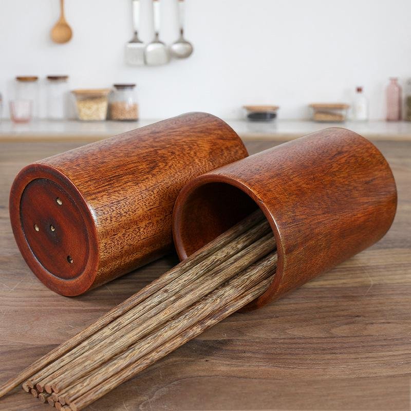 Featured image for 'Vintage Wooden Chopsticks with Drain Tube Timeless Craftsmanship & Practical Storage'